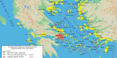 Antica città di Atene la mappa
