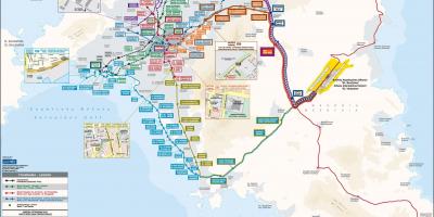Atene bus x96 mappa del percorso