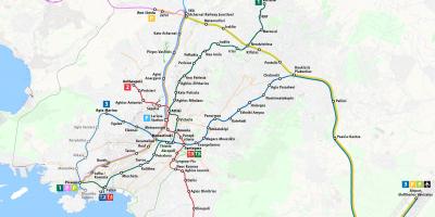Atene, la metropolitana e il tram mappa