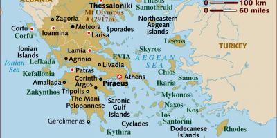 Capitale della grecia mappa