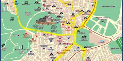 Mappa turistica di Atene, grecia