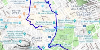 Atene, grecia tour a piedi mappa