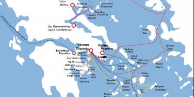 Mappa di Atene traghetto