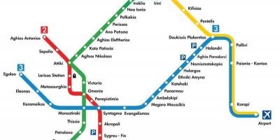 Mappa del pireo stazione della metropolitana 