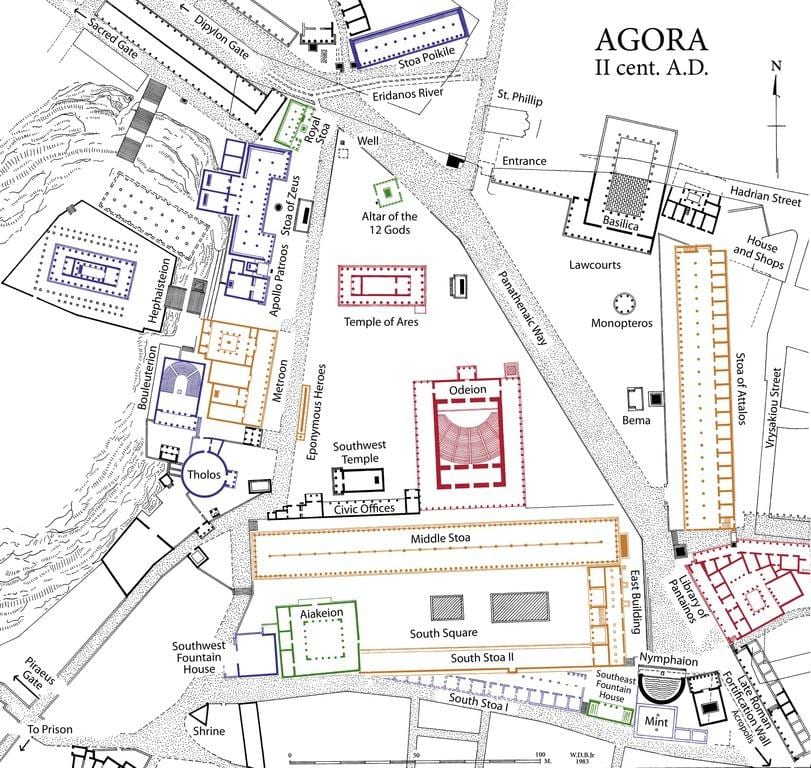 mappa di Atene, agorà