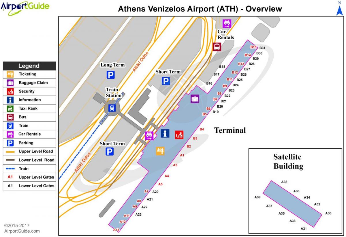 Aeroporto di atene cancello mappa