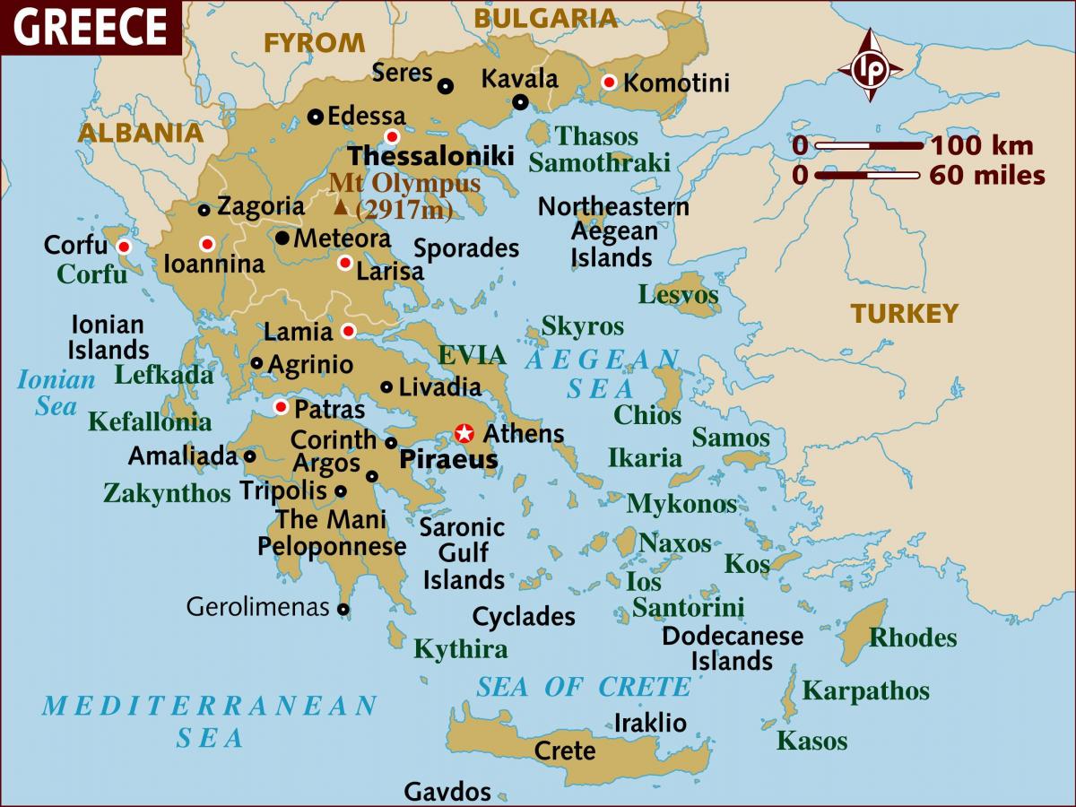 capitale della grecia mappa
