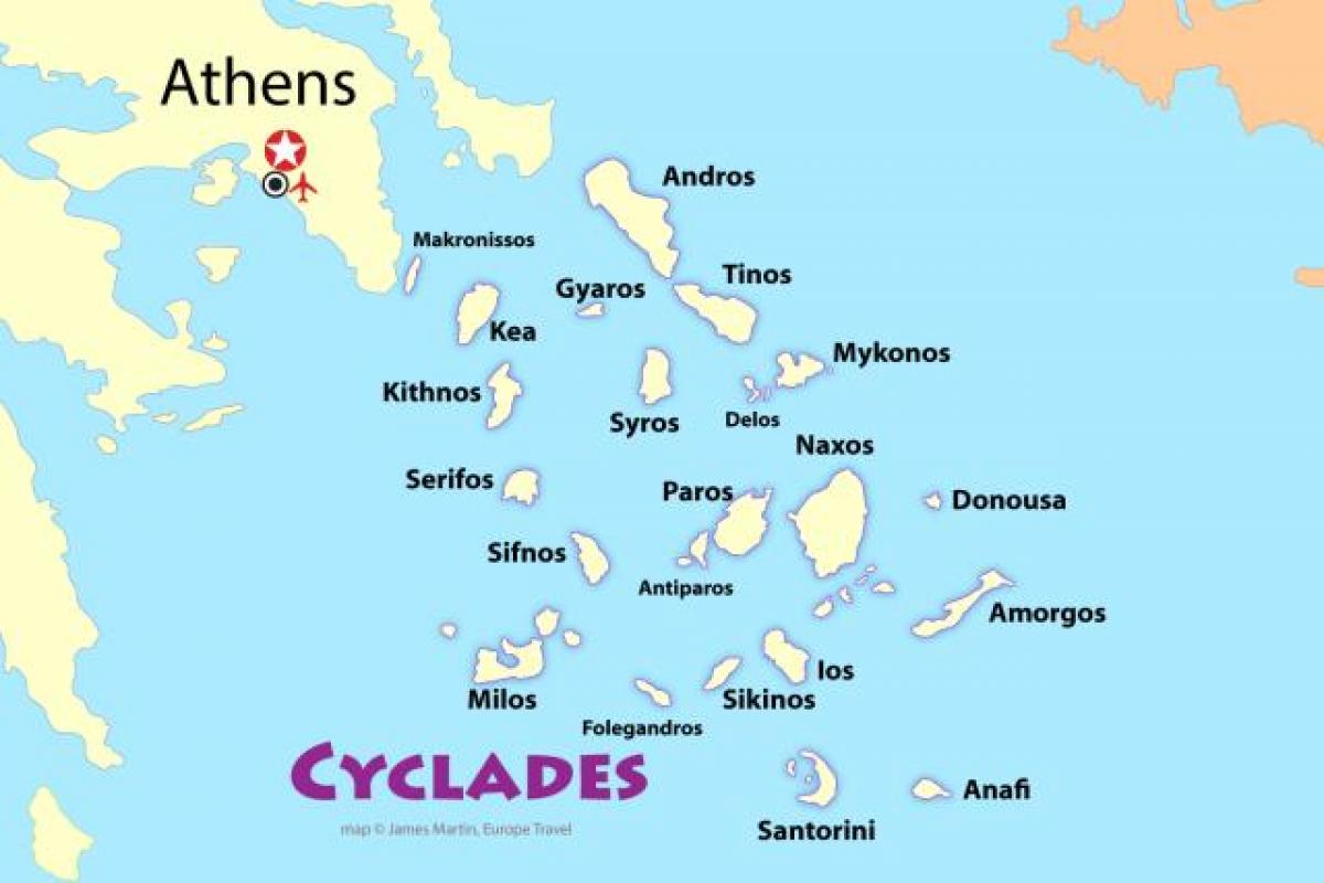 isole greche, nei pressi di Atene la mappa