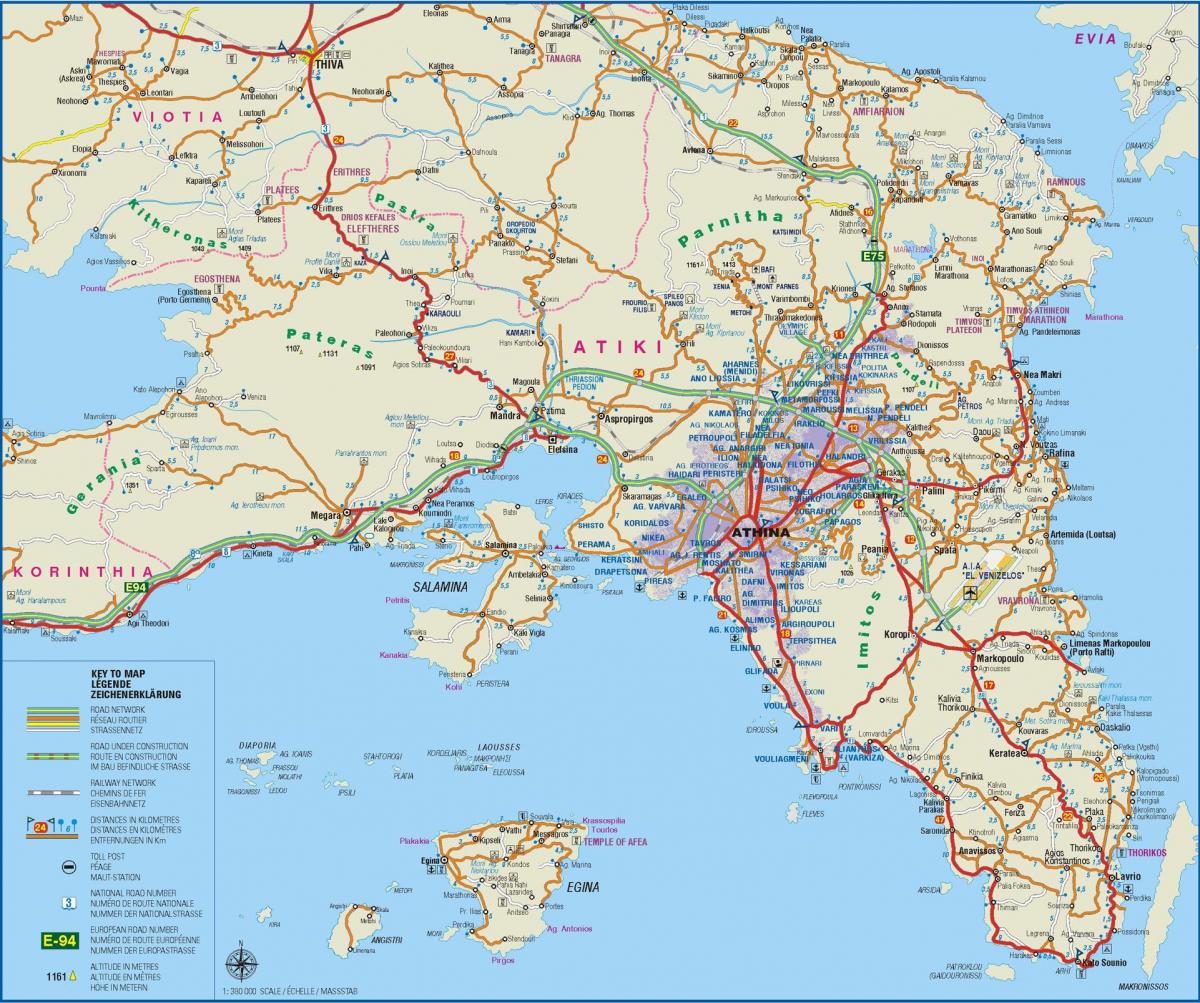 mappa di attiki grecia