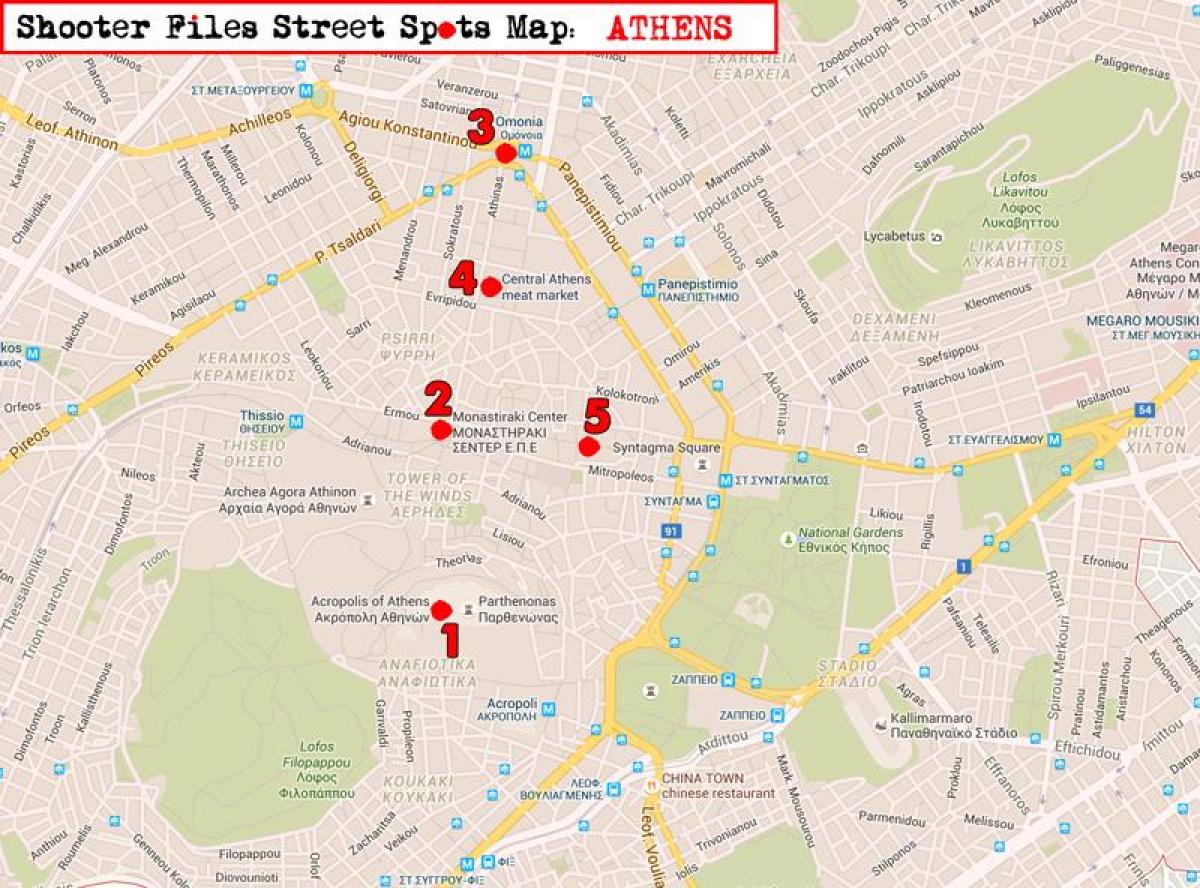 Filis street Athens mappa - Mappa della filis street, Atene (Grecia)
