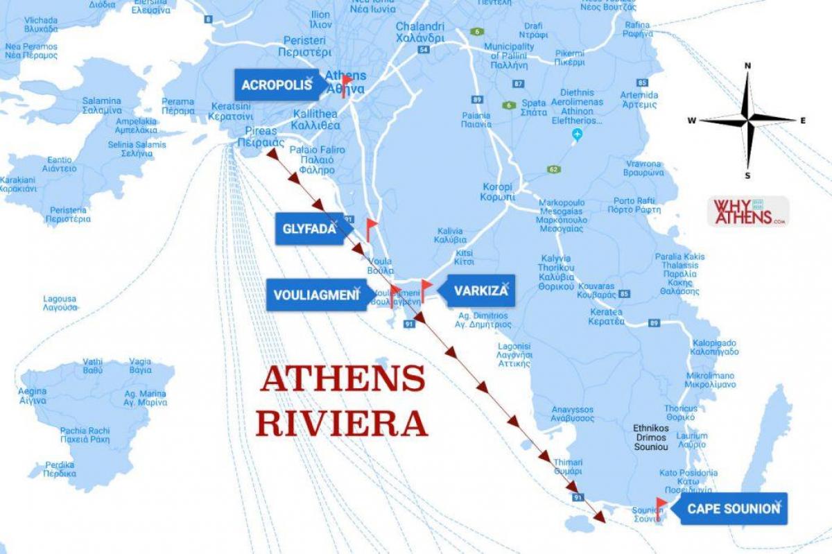 mappa della riviera di Atene