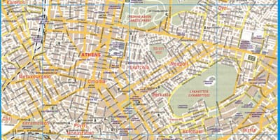 Mappa della città di Atene, grecia